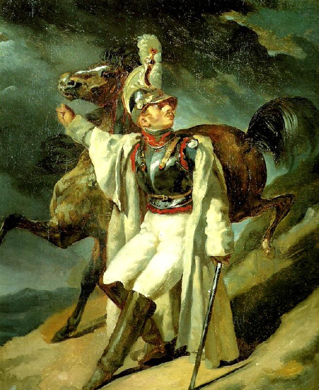 Theodore   Gericault cuirassier blesse, quittant le feu china oil painting image